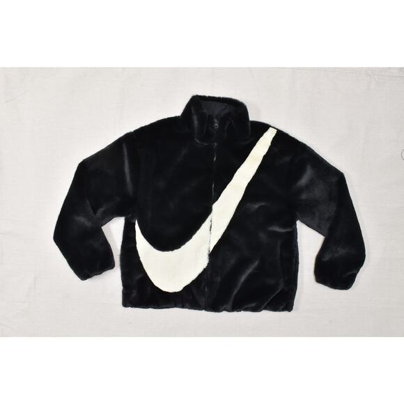 Nike Sz M Sportswear Swoosh Logo Full zip Oversized Jacket Fossil DM175 - Picture 1 of 8